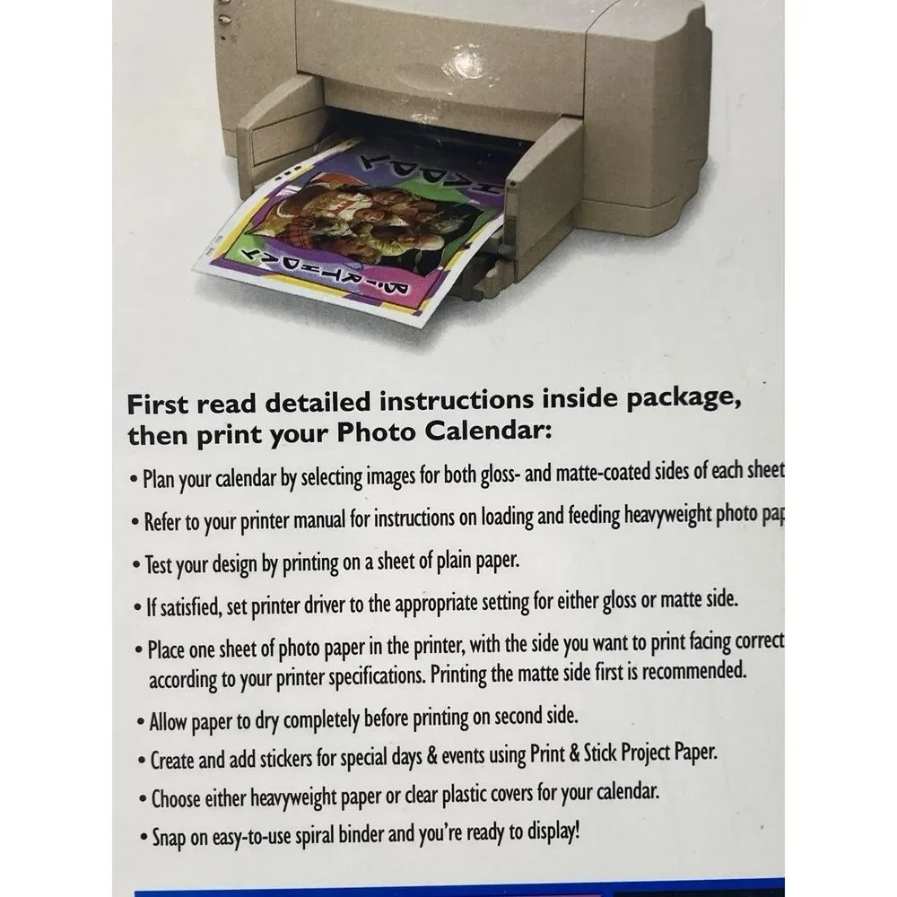 Invent It! Photo Calendar Kit - 15 Double Sided Sheets - New!